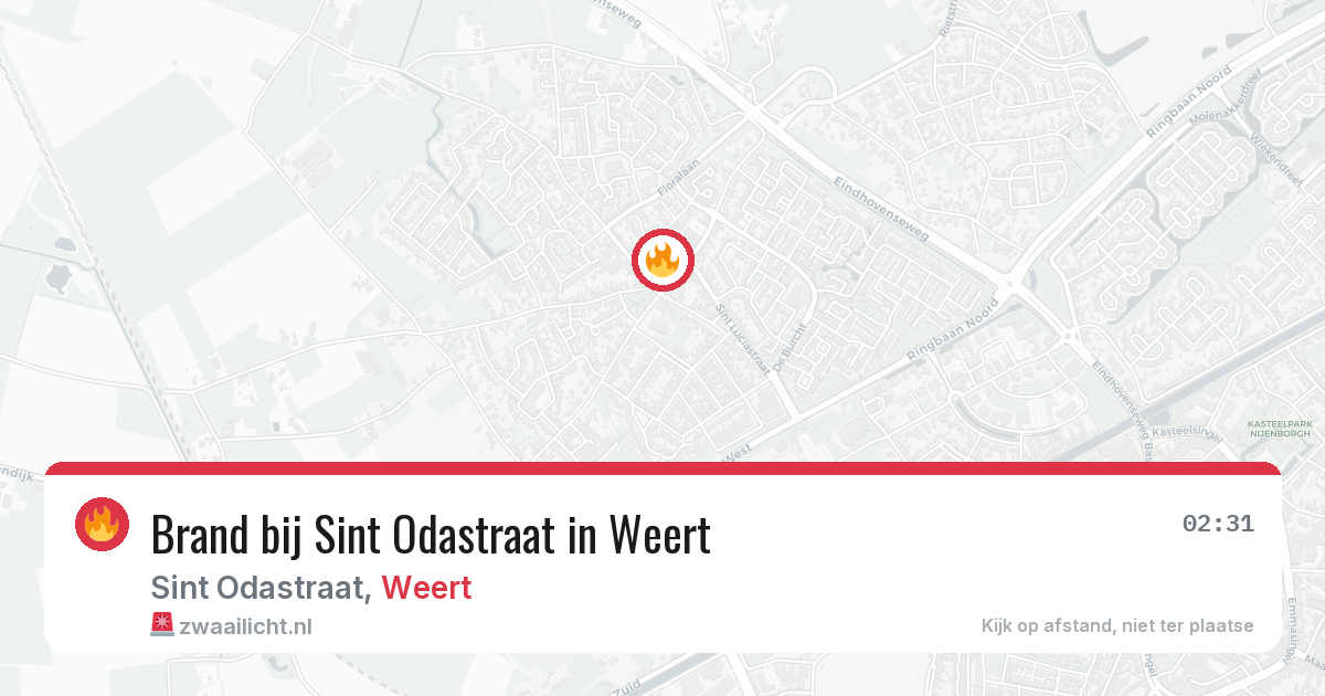 Brand bij Sint Odastraat in Weert — 18 mei 2026