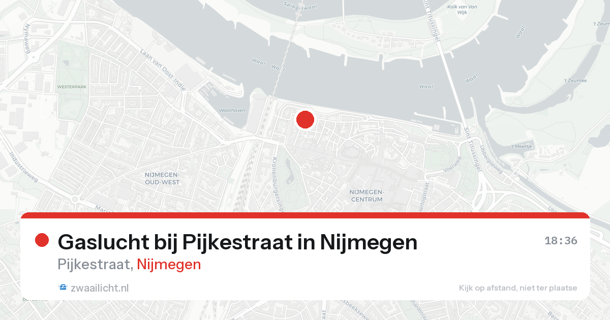 Gaslucht bij Pijkestraat in Nijmegen — 22 aug 2026