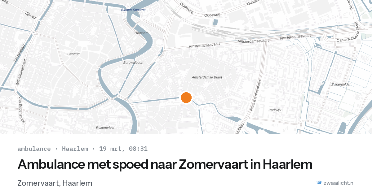 Ambulance met spoed naar Zomervaart in Haarlem — 19 mrt 2026