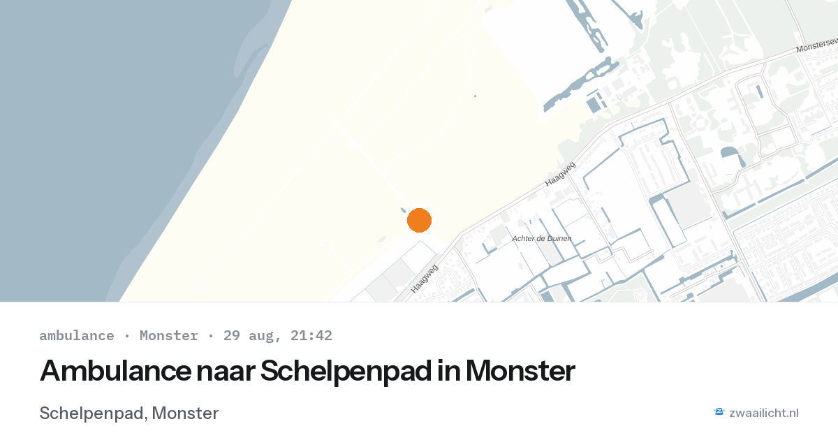Ambulance naar Schelpenpad in Monster — 29 aug 2026