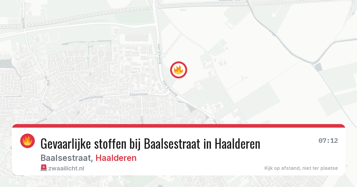 Gevaarlijke stoffen bij Baalsestraat in Haalderen — 13 apr 2026