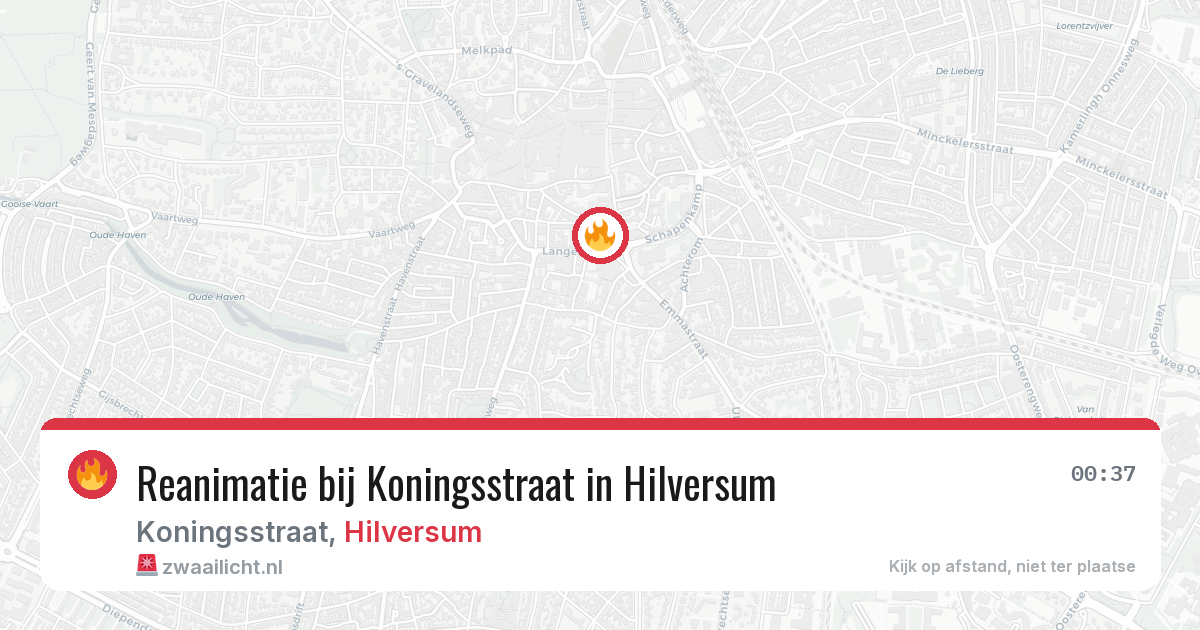 Reanimatie bij Koningsstraat in Hilversum — 2 aug 2026