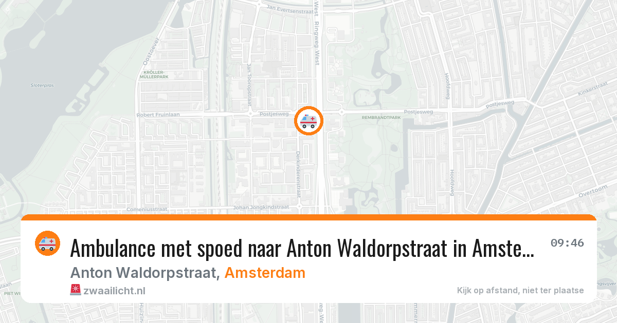 Ambulance met spoed naar Anton Waldorpstraat in Amsterdam — 21 mei 2026
