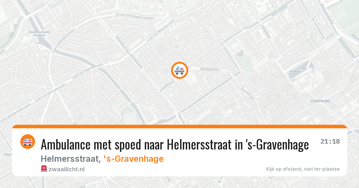 Ambulance met spoed naar Helmersstraat in 's-Gravenhage — 20 mei 2026