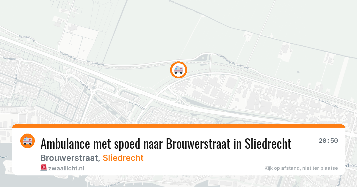 Ambulance met spoed naar Brouwerstraat in Sliedrecht — 20 jun 2026