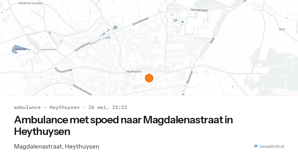 Ambulance met spoed naar Magdalenastraat in Heythuysen — 6 feb 2026