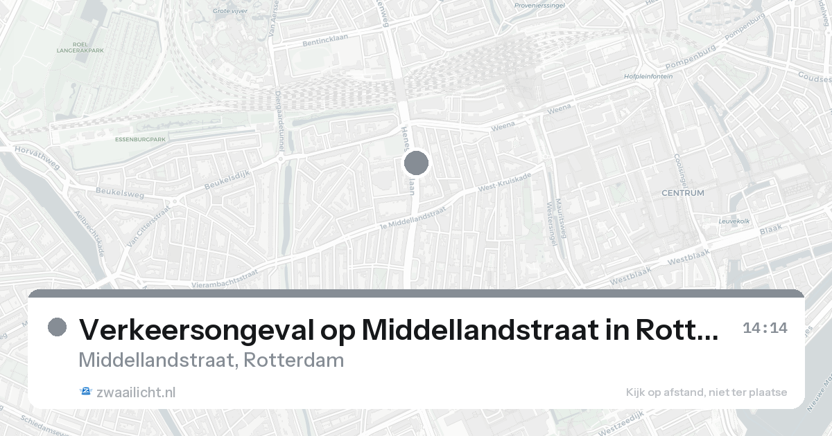 Verkeersongeval op Middellandstraat in Rotterdam — 30 jan 2026