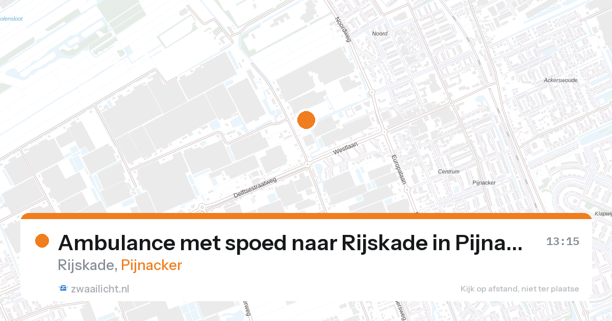 Ambulance met spoed naar Rijskade in Pijnacker — 12 apr 2026