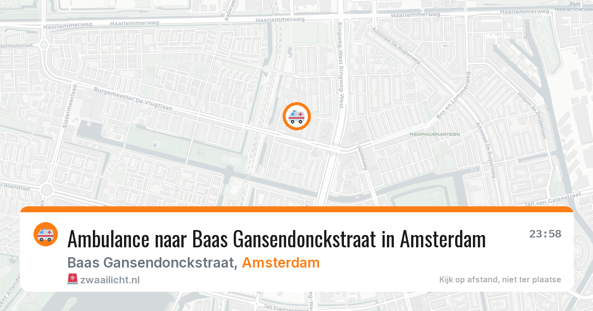 Ambulance naar Baas Gansendonckstraat in Amsterdam — 4 aug 2026