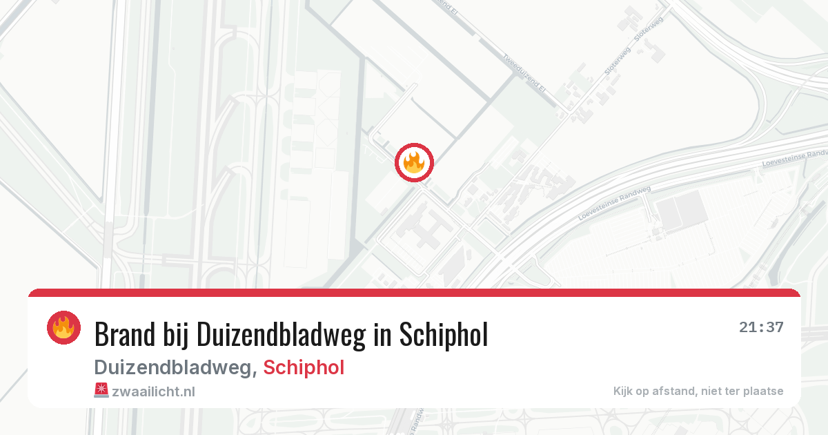 Brand bij Duizendbladweg in Schiphol — 4 jun 2026