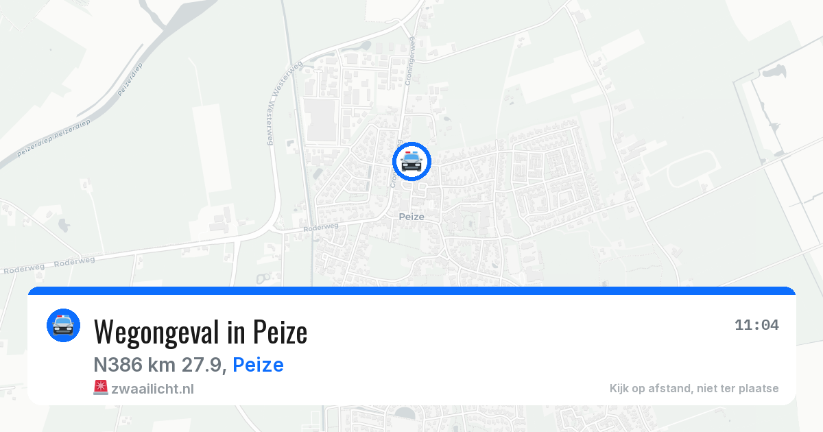 Wegongeval in Peize — 12 mrt 2026