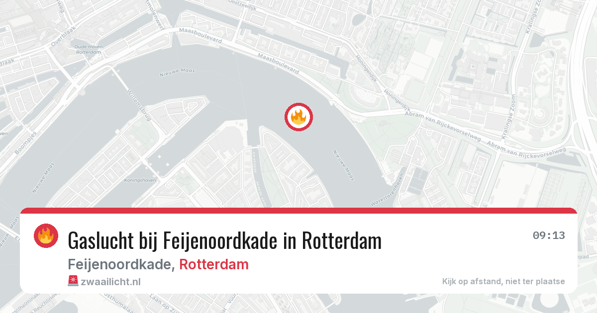 Gaslucht bij Feijenoordkade in Rotterdam — 29 jun 2026