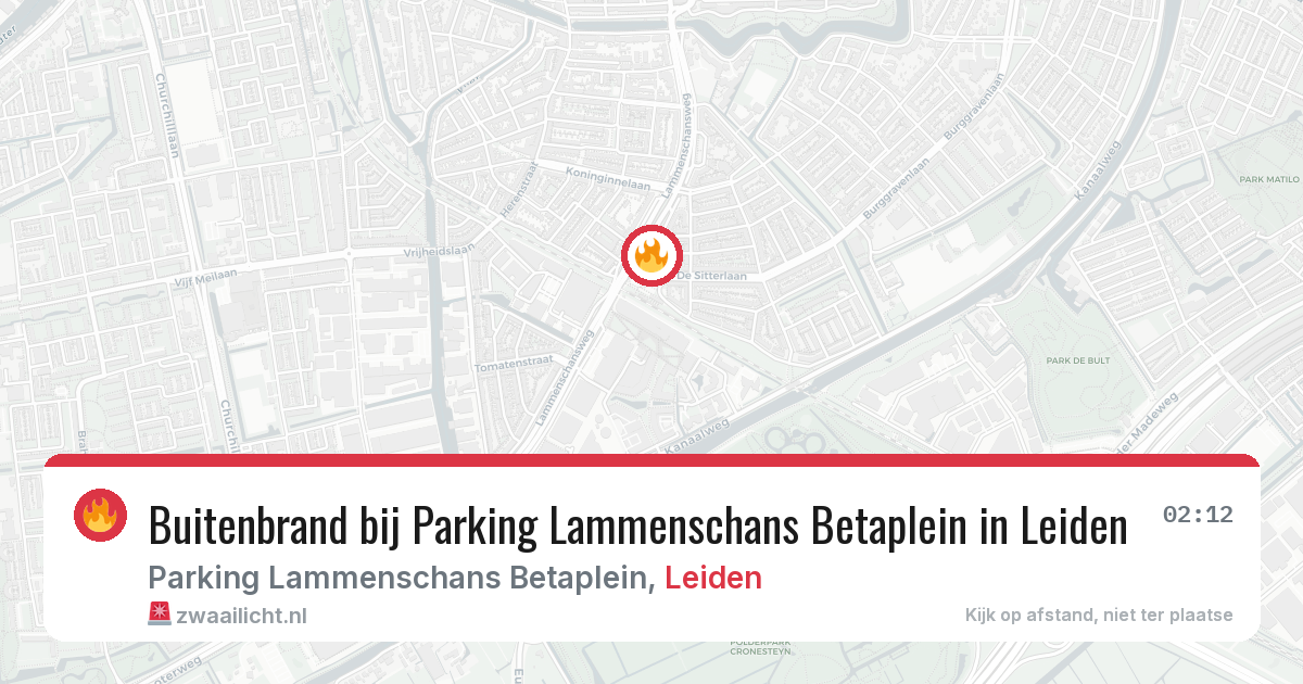 Buitenbrand bij Parking Lammenschans Betaplein in Leiden — 10 jul 2026
