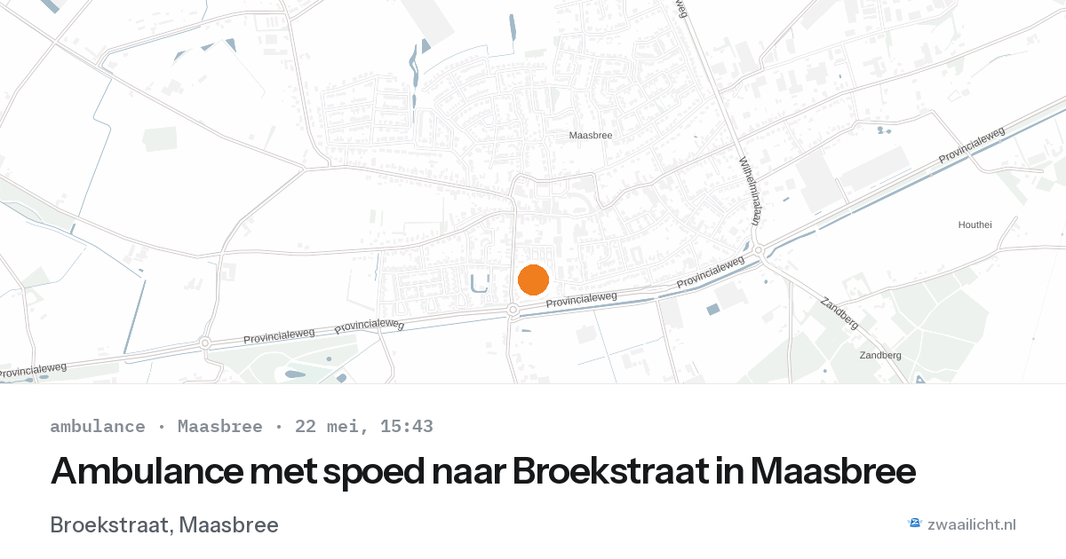 Ambulance met spoed naar Broekstraat in Maasbree — 22 mei 2026