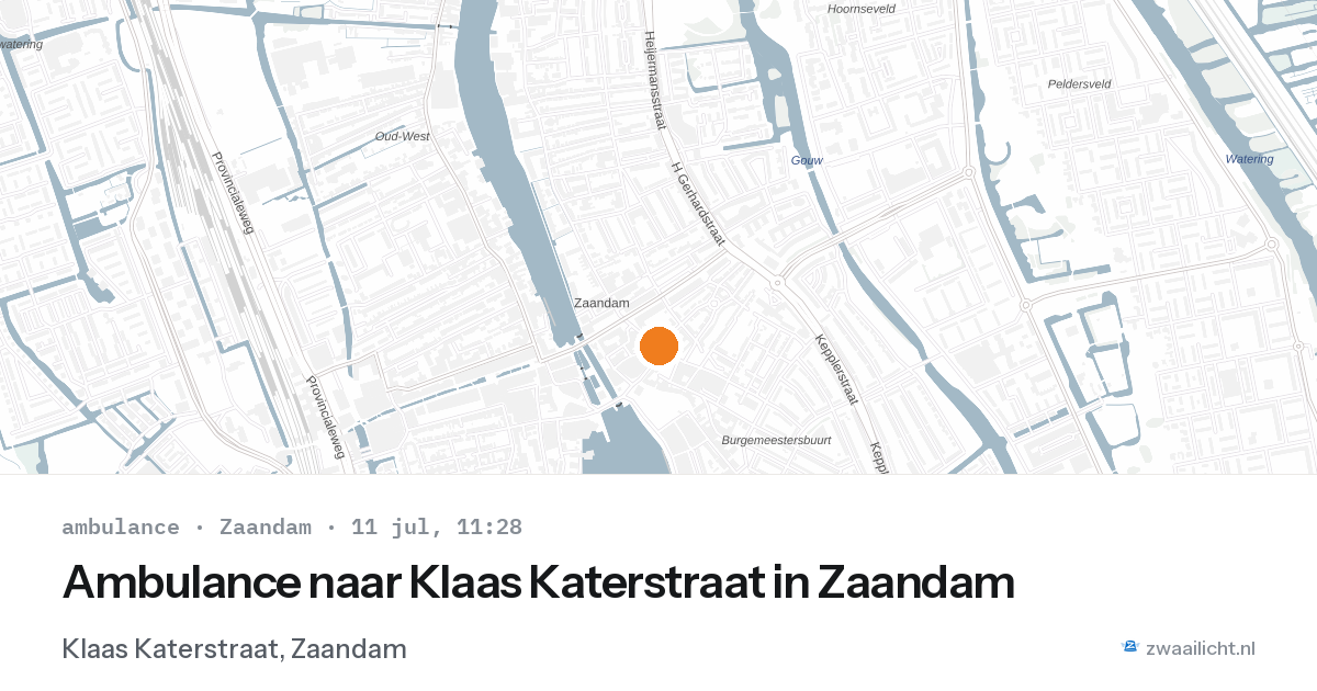 Ambulance naar Klaas Katerstraat in Zaandam — 11 jul 2026