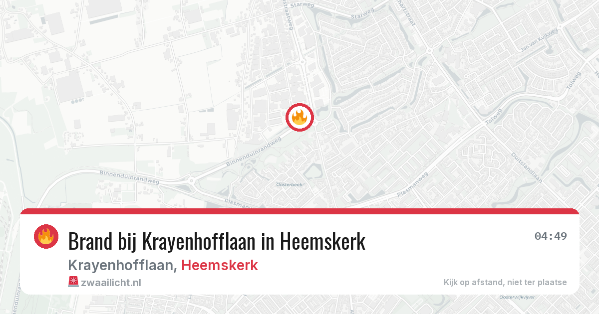 Brand bij Krayenhofflaan in Heemskerk — 20 jun 2026