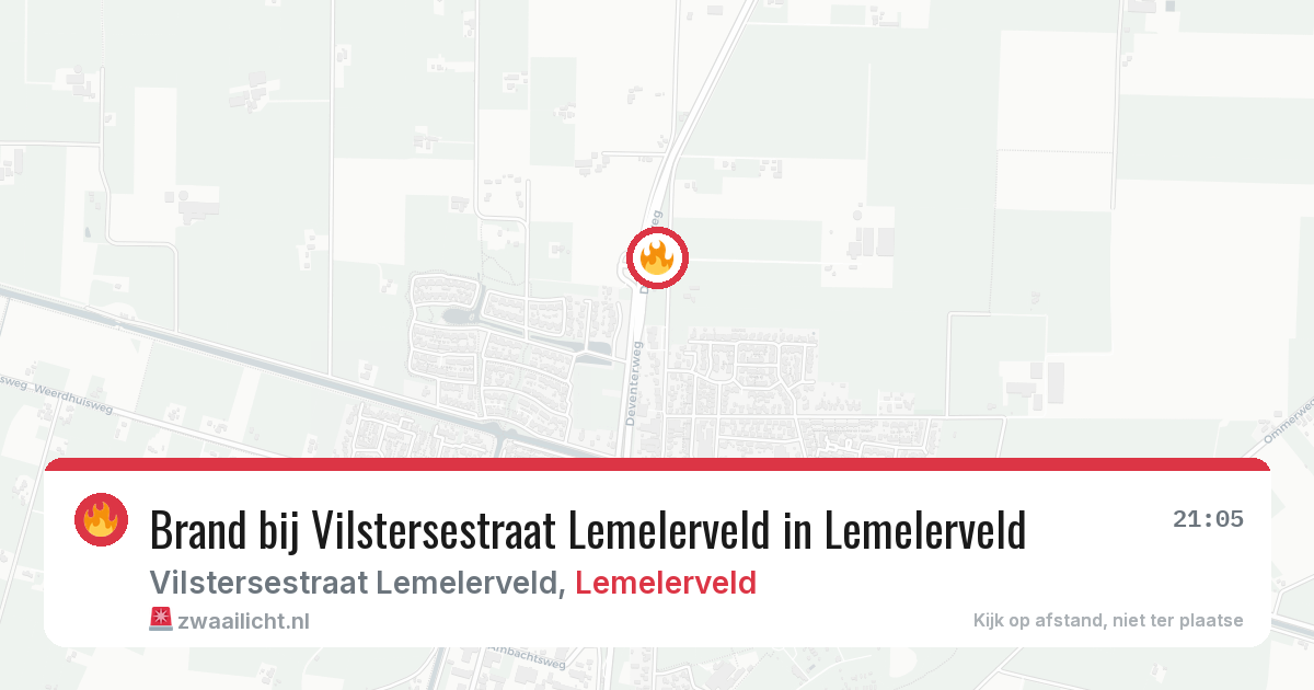 Brand bij Vilstersestraat Lemelerveld in Lemelerveld — 21 jun 2026