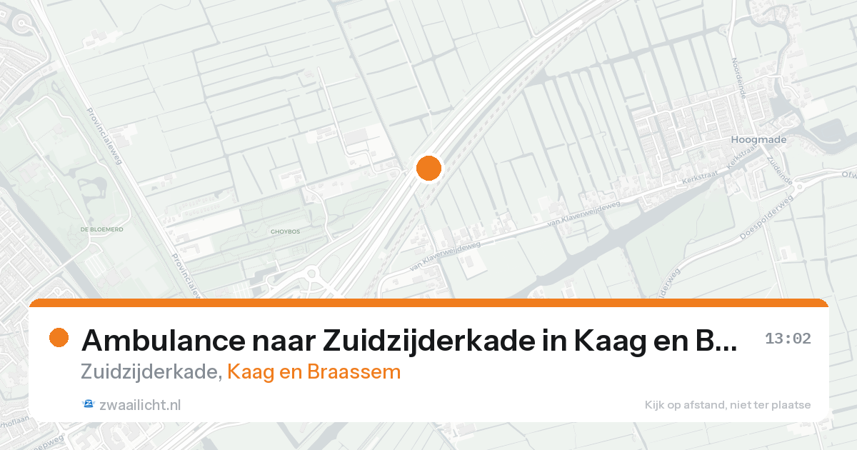 Ambulance naar Zuidzijderkade in Kaag en Braassem — 23 aug 2026