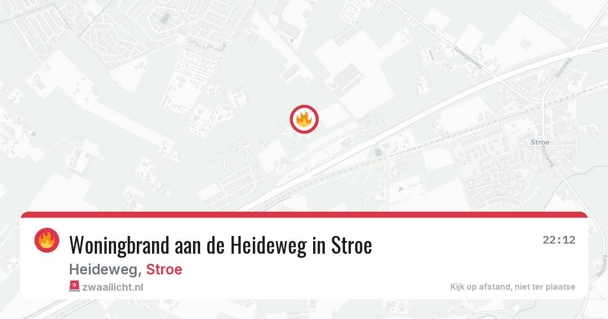 Woningbrand aan de Heideweg in Stroe — 28 mrt 2026