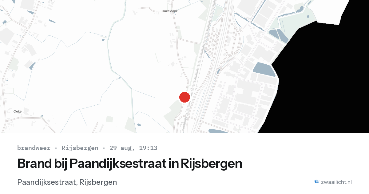 Brand bij Paandijksestraat in Rijsbergen — 29 aug 2026