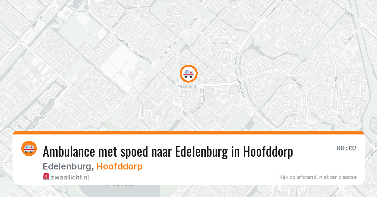 Ambulance met spoed naar Edelenburg in Hoofddorp — 10 aug 2026