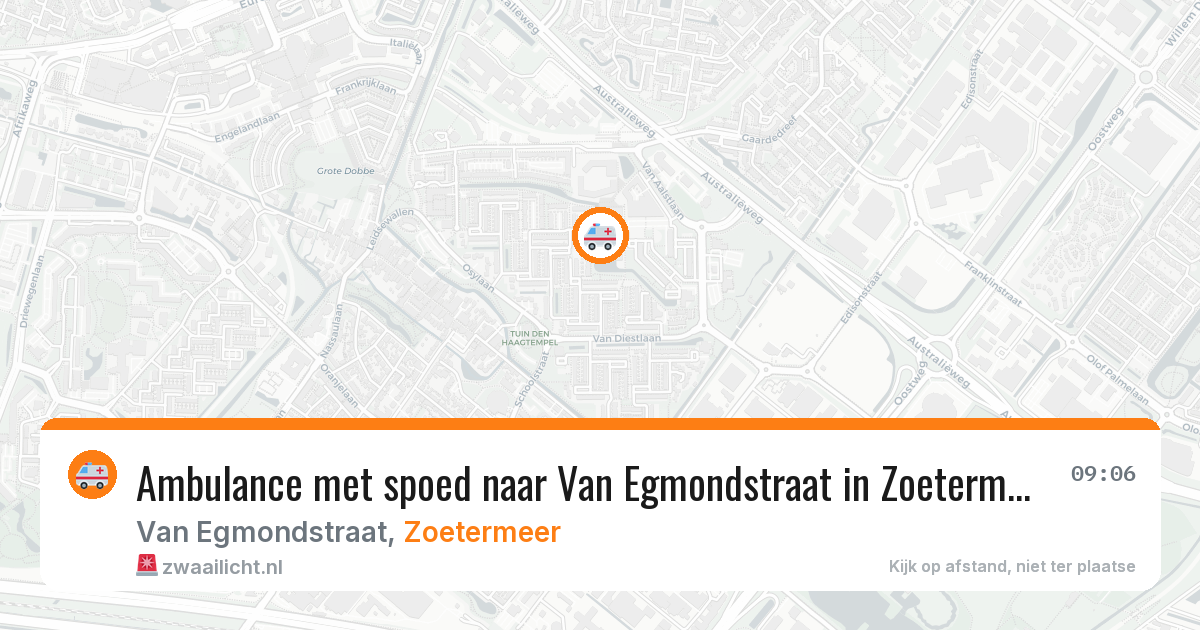 Ambulance met spoed naar Van Egmondstraat in Zoetermeer — 29 mei 2026