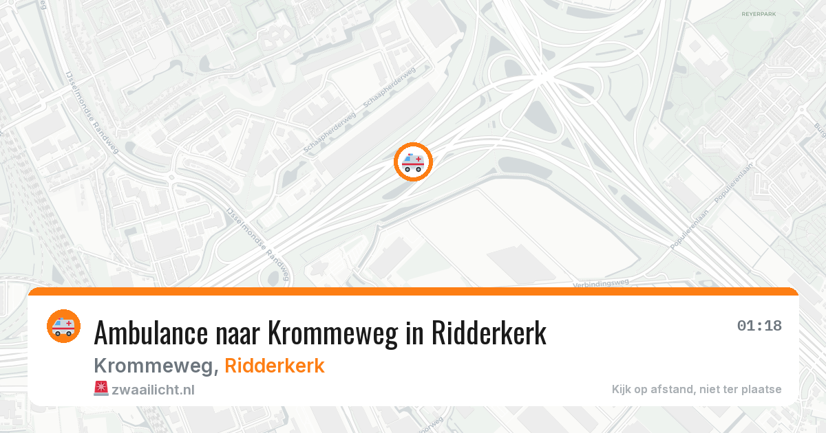 Ambulance naar Krommeweg in Ridderkerk — 5 aug 2026