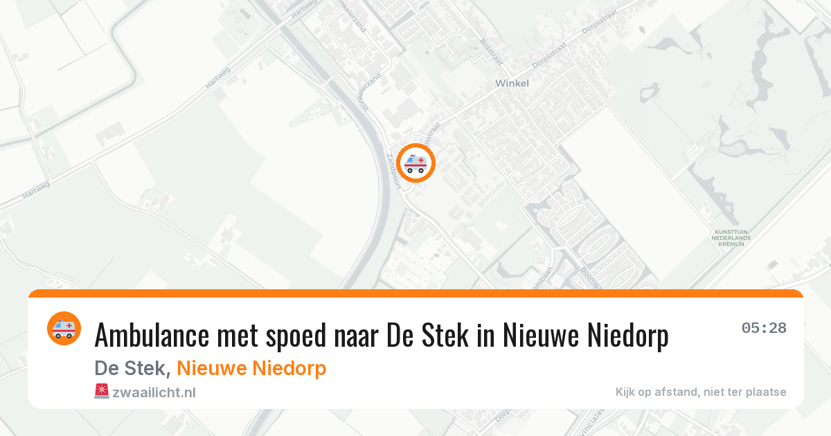 Ambulance met spoed naar De Stek in Nieuwe Niedorp — 10 aug 2026