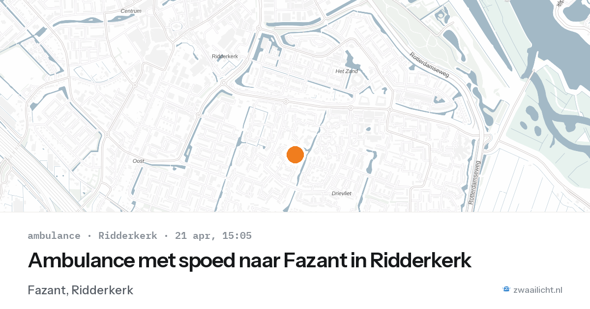 Ambulance met spoed naar Fazant in Ridderkerk — 21 apr 2026