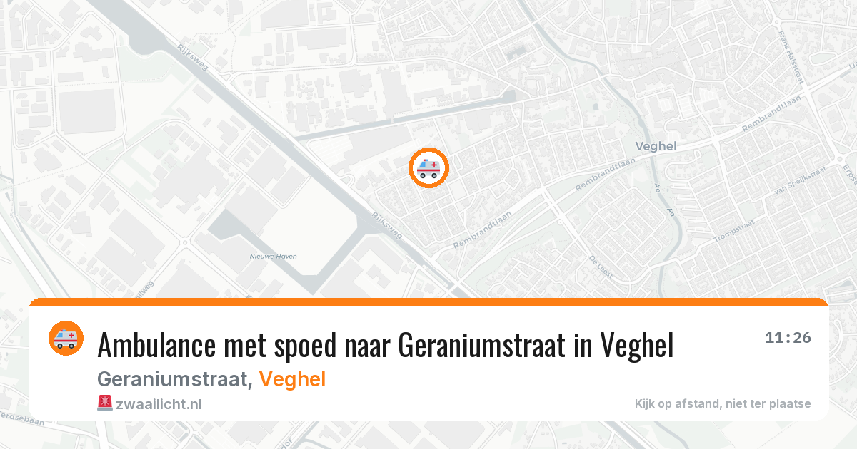 Ambulance met spoed naar Geraniumstraat in Veghel — 13 mrt 2026