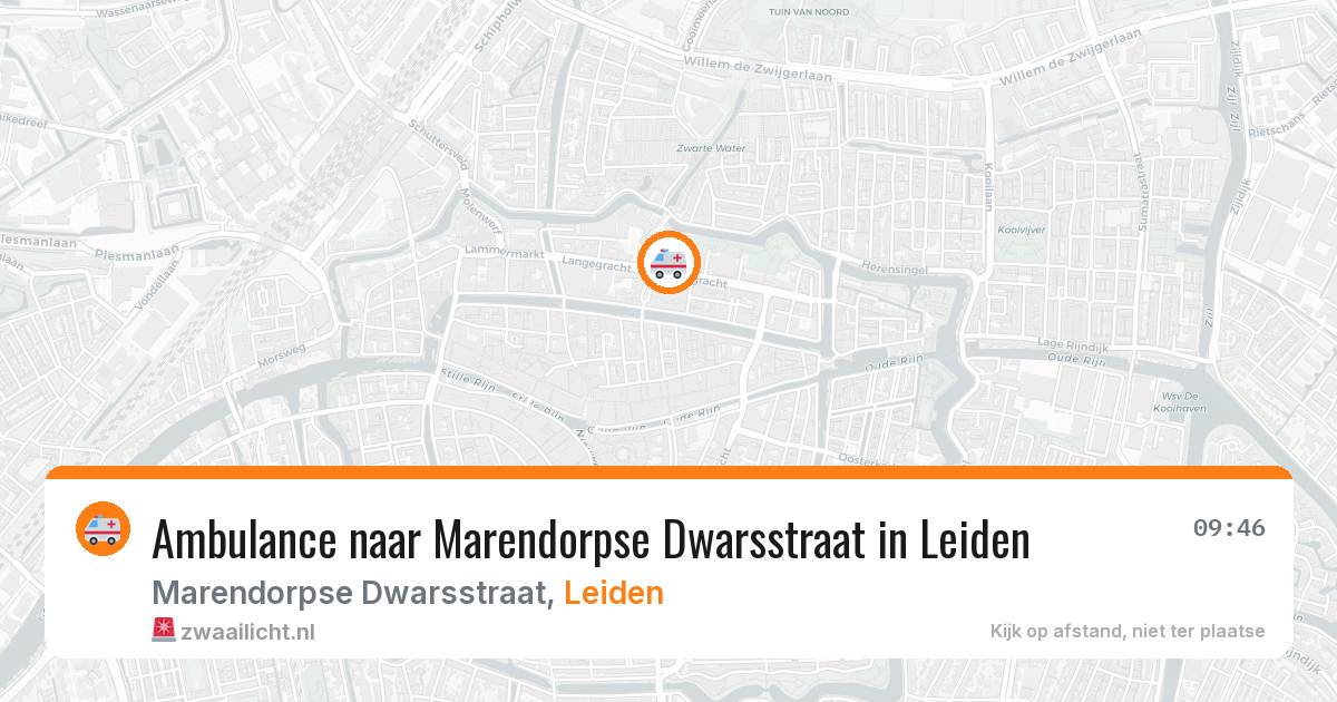 Ambulance naar Marendorpse Dwarsstraat in Leiden — 30 jul 2026
