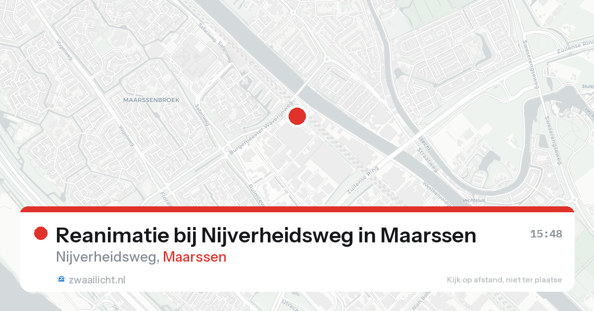 Reanimatie bij Nijverheidsweg in Maarssen — 15 aug 2026