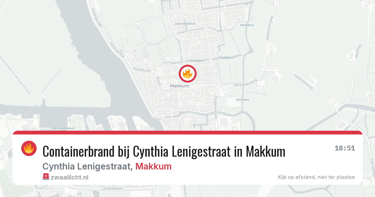 Containerbrand bij Cynthia Lenigestraat in Makkum — 12 jun 2026