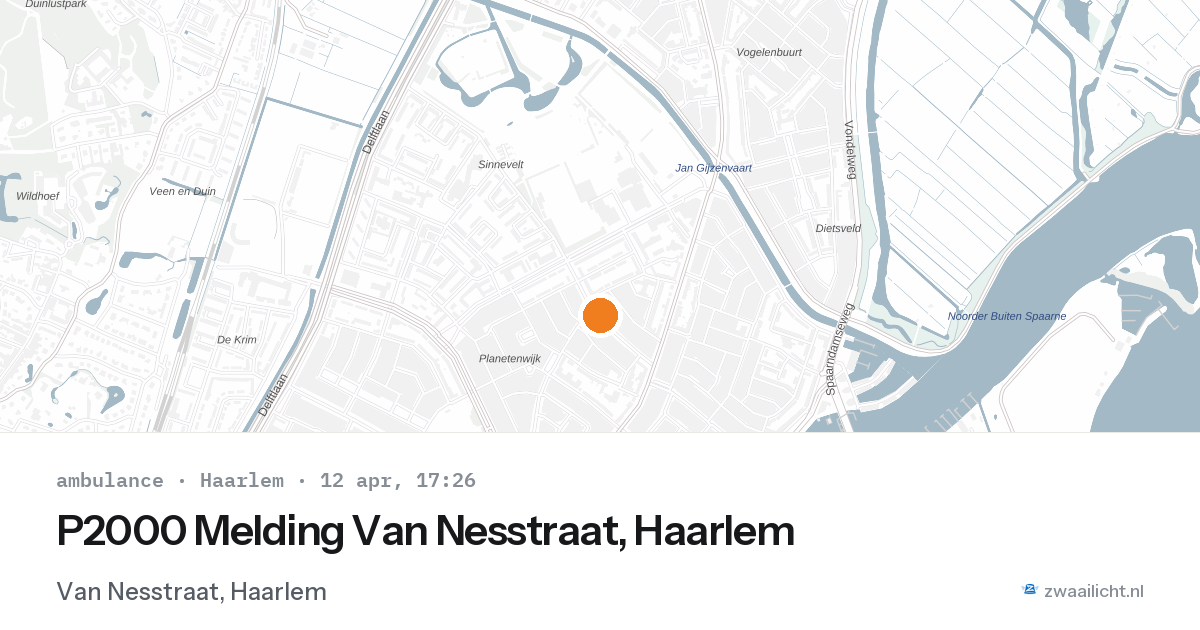 P2000 Melding Van Nesstraat, Haarlem — 12 apr 2026