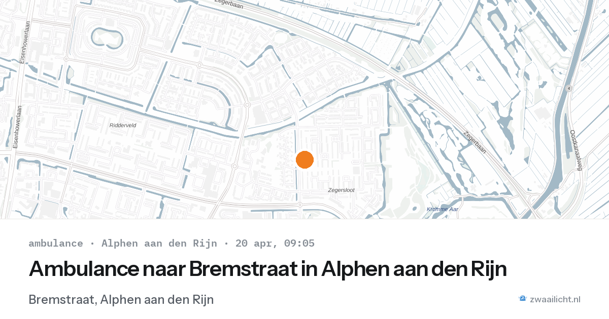 Ambulance naar Bremstraat in Alphen aan den Rijn — 20 apr 2026