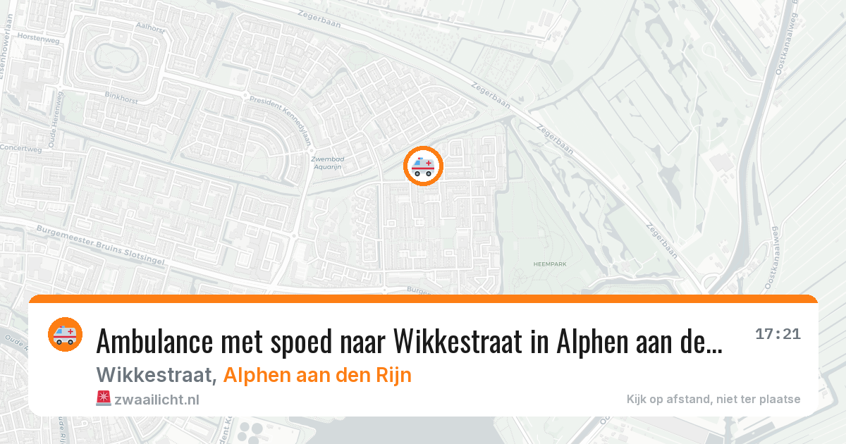 Ambulance met spoed naar Wikkestraat in Alphen aan den Rijn — 6 jun 2026