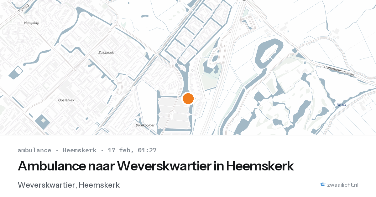 Ambulance naar Weverskwartier in Heemskerk — 17 feb 2026