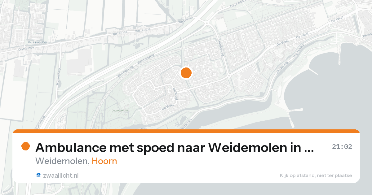 Ambulance met spoed naar Weidemolen in Hoorn — 23 aug 2026