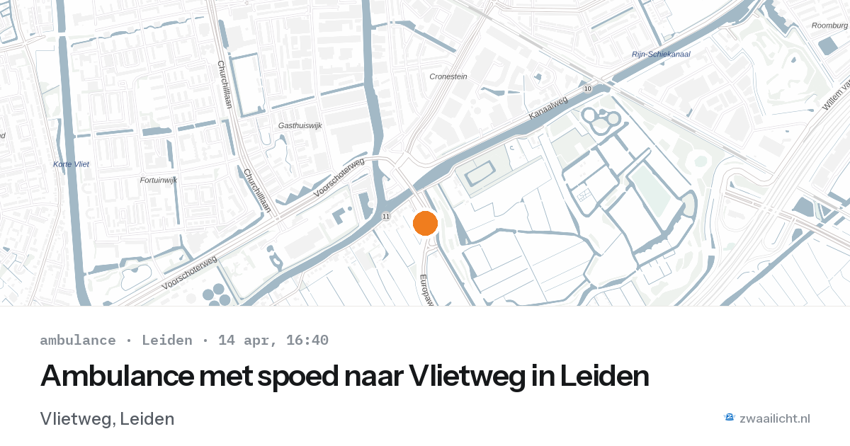 Ambulance met spoed naar Vlietweg in Leiden — 14 apr 2026