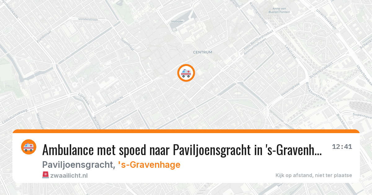 Ambulance met spoed naar Paviljoensgracht in 's-Gravenhage — 31 mei 2026