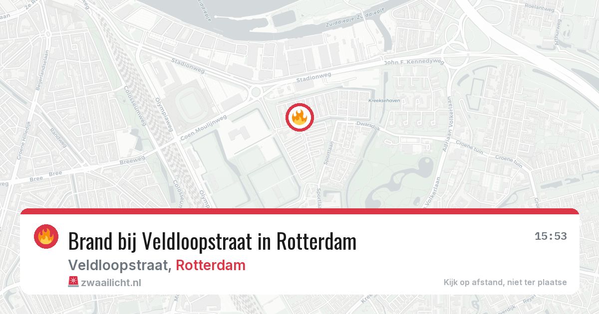 Brand bij Veldloopstraat in Rotterdam — 25 jun 2026