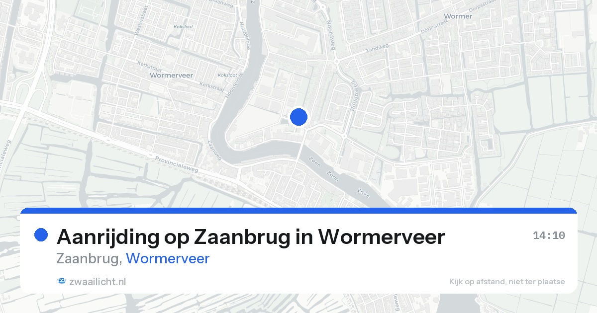 Aanrijding op Zaanbrug in Wormerveer — 20 aug 2026