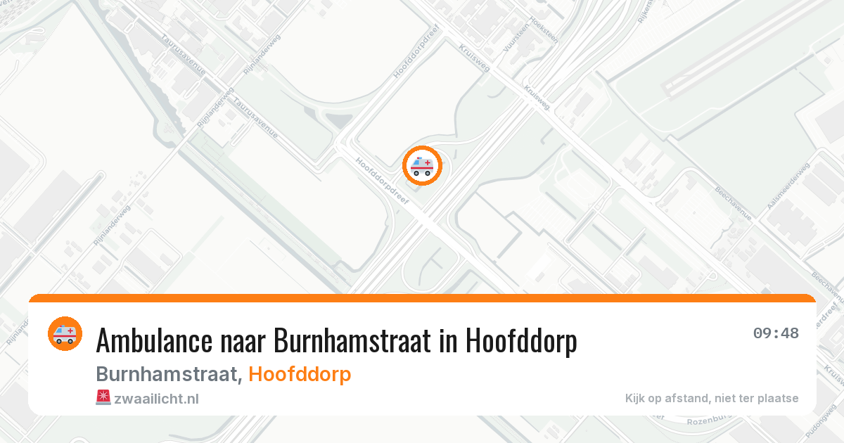 Ambulance naar Burnhamstraat in Hoofddorp — 10 aug 2026