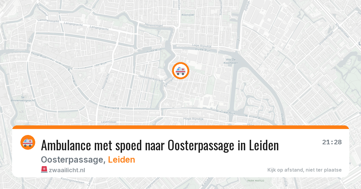 Ambulance met spoed naar Oosterpassage in Leiden — 17 jun 2026