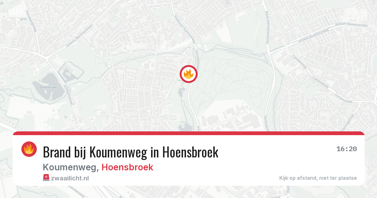 Brand bij Koumenweg in Hoensbroek — 17 jul 2026