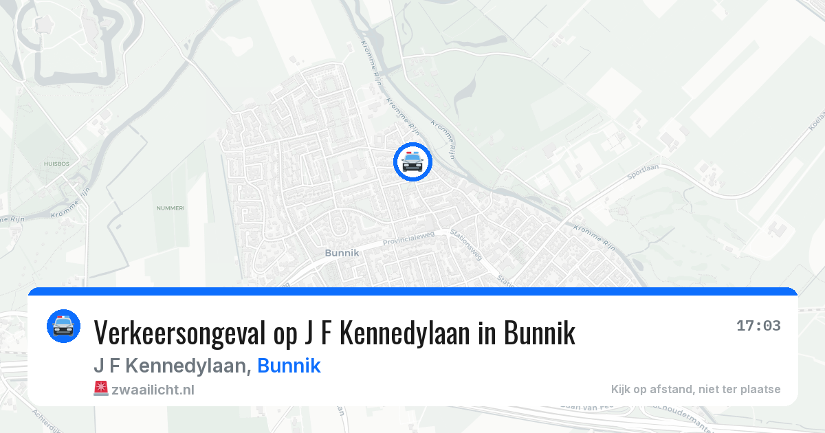 Verkeersongeval op J F Kennedylaan in Bunnik — 21 jul 2026
