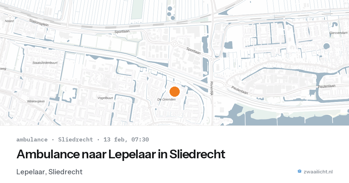 Ambulance naar Lepelaar in Sliedrecht — 13 feb 2026