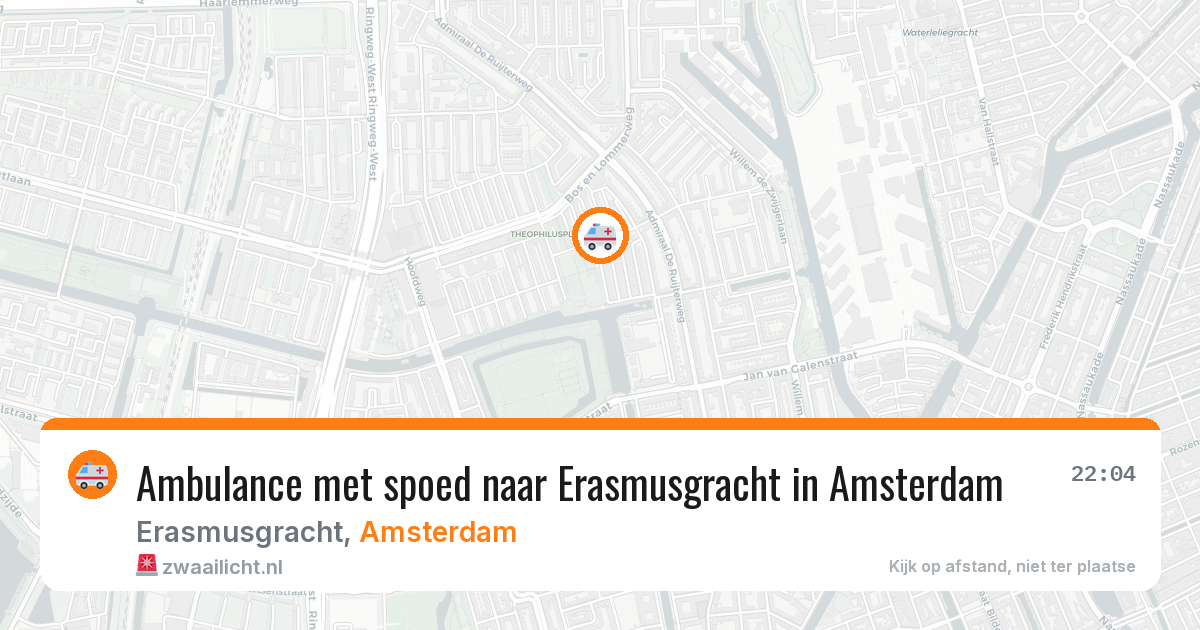 Ambulance met spoed naar Erasmusgracht in Amsterdam — 12 apr 2026
