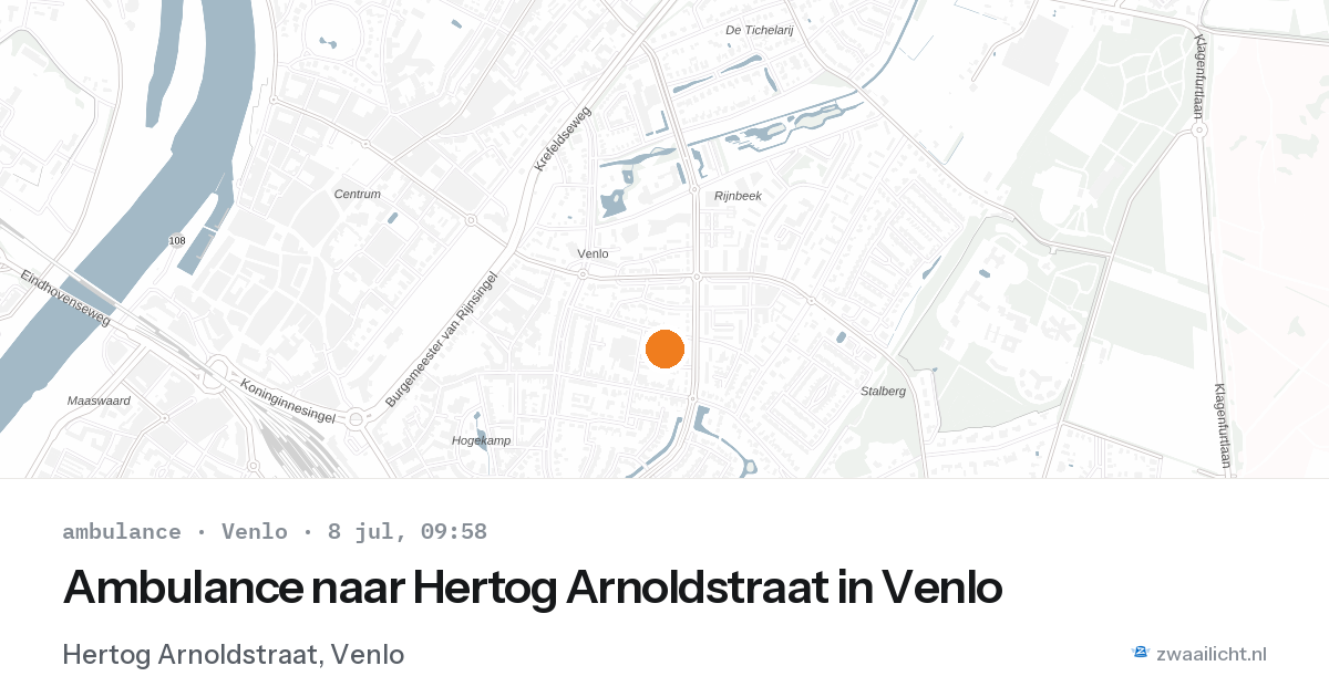 Ambulance naar Hertog Arnoldstraat in Venlo — 8 jul 2026