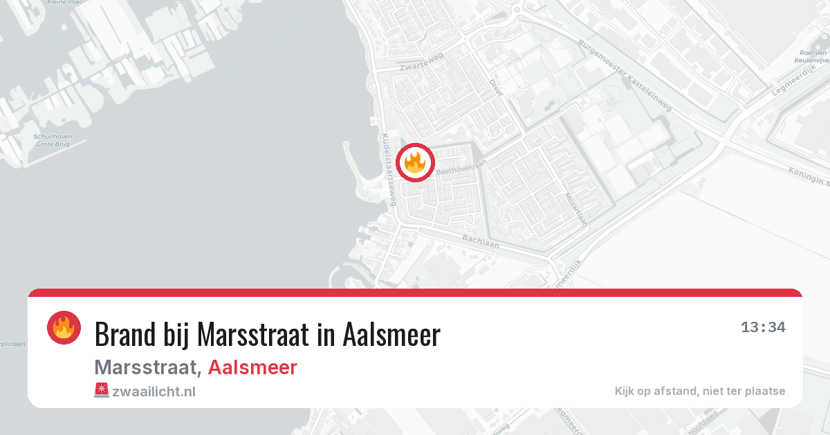 Brand bij Marsstraat in Aalsmeer — 5 aug 2026